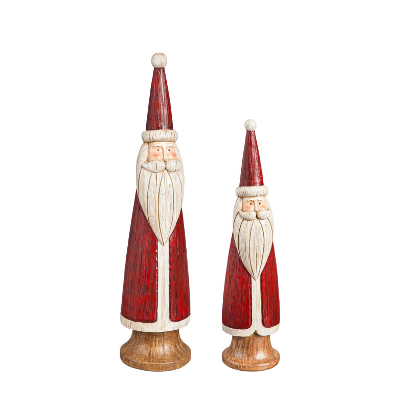 Ensemble de 2 statues rétro du jardin du Père Noël