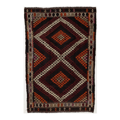 Flatweave Cotton and Wool Geometric Area Rug