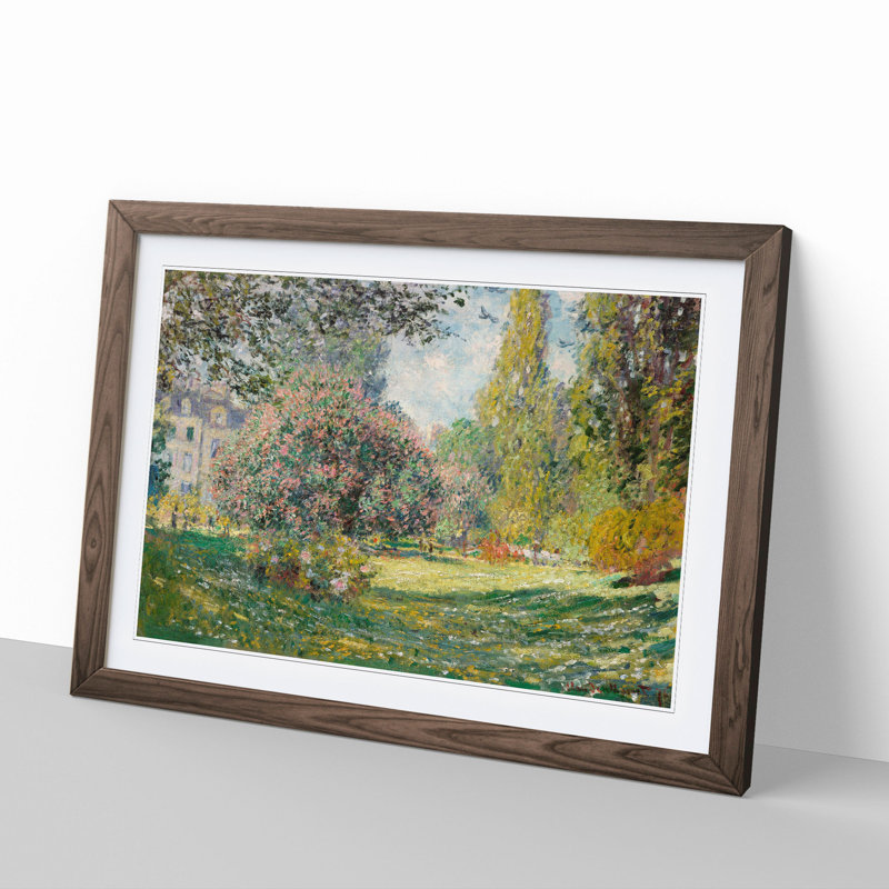 The Parc Monceau Vol.2 by Claude Monet - Picture Frame Painting, Walnut Framed, 36cm H x 48cm W x 2cm D