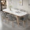 Small flat ash wood rectangular dining table set