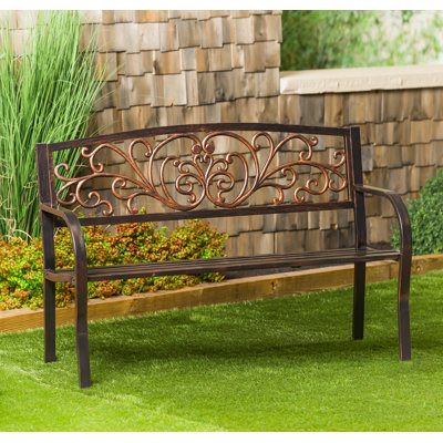 Banc de jardin en métal 50 po Blooming