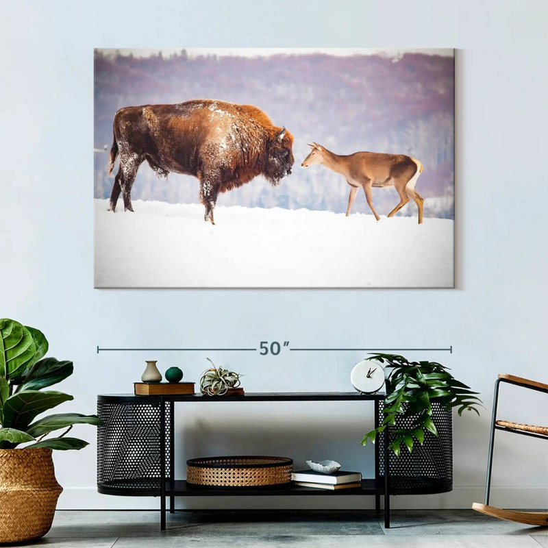 Aadvi Bison And Deer In Winter
