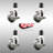 Thermoplastic Rubber Swivel Stem Caster Set Brake
