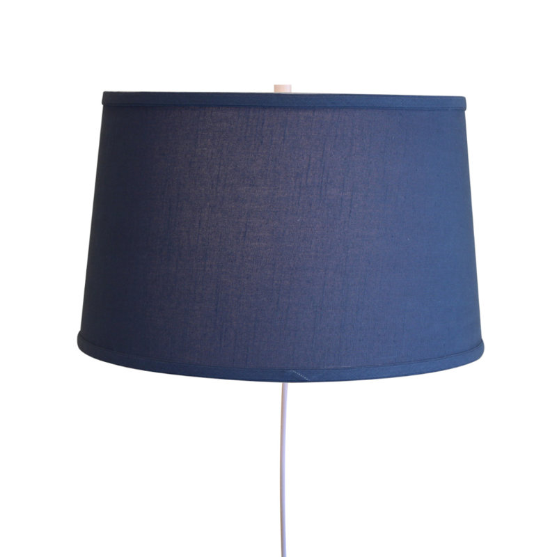 Abat-jour tambour en lin H 10 po x l 16 po (araignée) de couleur bleu ardoise