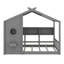 Lit sur pied avec tablette de rangement, lit maisonnette avec toit-858363808-858363809