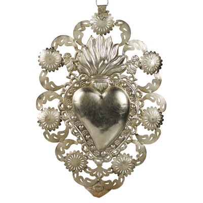 Embellished Sacred Heart, Silver