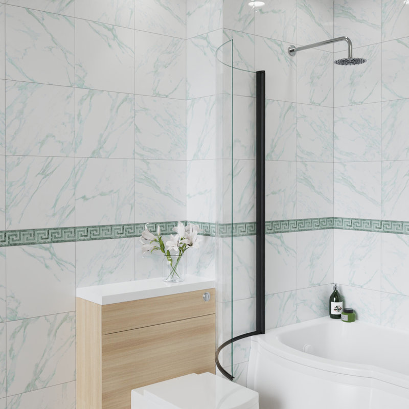 785mm - 800mm W x 1400mm H Semi-Frameless Tub Door with Clear Glass