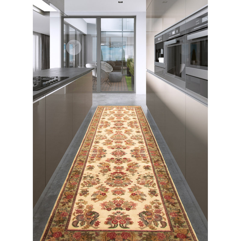 Tapis de couloir en laine brun clair en laine noué à la main de conception unique 2 pi 9 po x 10 pi 7 po noué à la main new age essex tapis décoratif