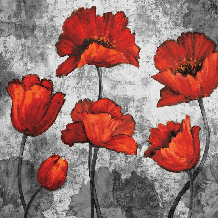 «Evening Red I» par Brian Francis, reproduction d'art sur toile, H 12 po x l 12 po x p 0,75 po