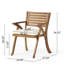 Outdoor Hermosa 3 Pieces KD Wood Dining Set  With Cushions,Teak Finish
