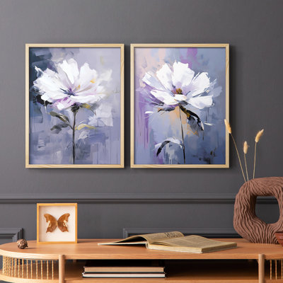 FLORAL Series CDxxviii - reproduction encadrée de qualité supérieure - prête à être accrochée - aucun clou requis - aucun clou requis