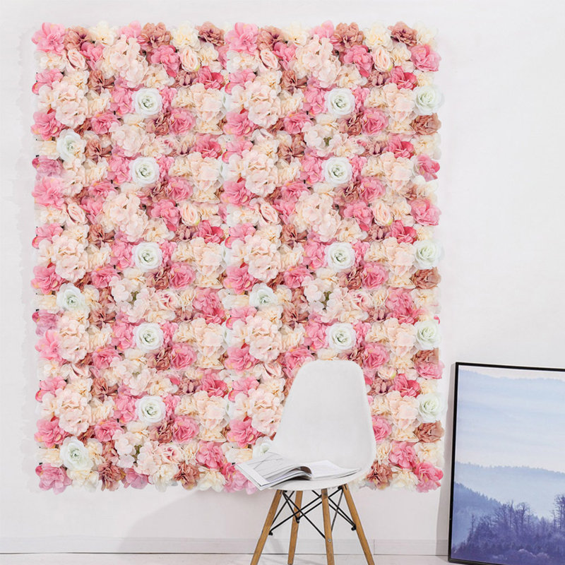 Artificial Rose Flower Backdrop Wall Panel