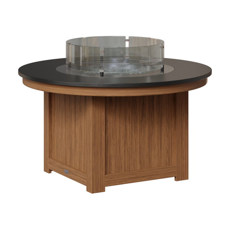 Foyer de table rond Berlin Gardens Donoma, Plateau martelé noir avec base en acajou antique, H 25 po x l 44 po x P 44 po