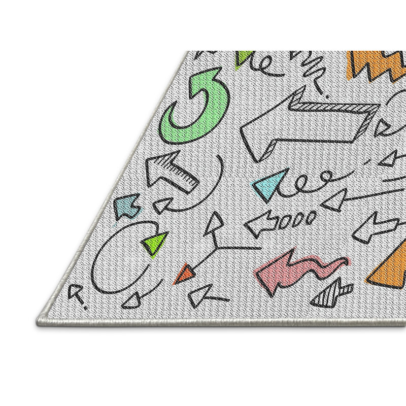 Dart Grey/Orange/Green Area Rug, Rectangle 7' x 9'