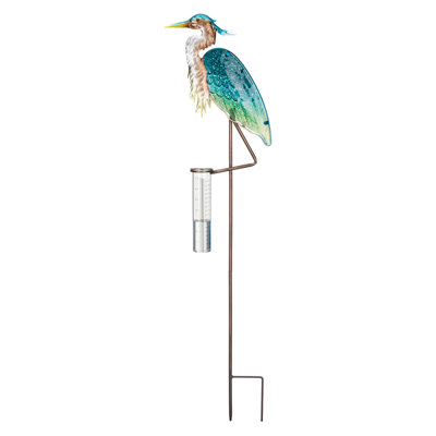 Decorative Metal and Glass Outdoor Weather Instrument Water Level Rain Gauge Stake
