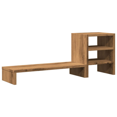  Monitor Stand With Desk Organiser Artisian Oak Engineered Wood