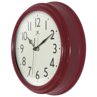 Midcentury/Modern Round Plastic Wall Clock 9.5 Inches