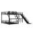 L-Shaped Twin over Full Triple Bunk Bed with Twin Loft, Metal Frame with Slide, USB Ports, Space-Saving & Noise-Free Design, Black