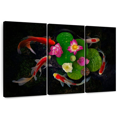 Étang Koi fleuri