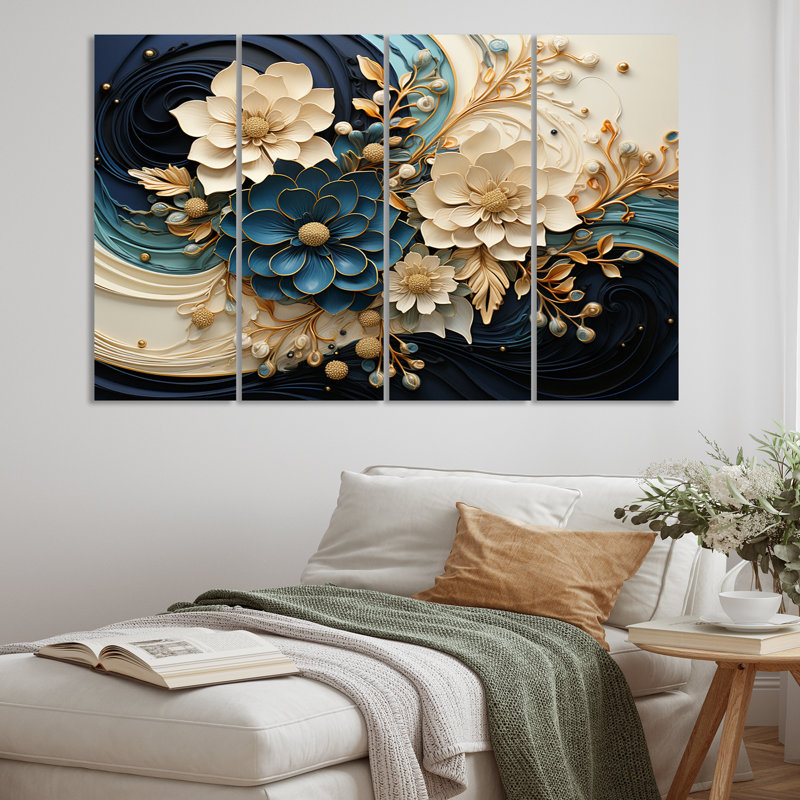 " Liquid Ink Spiralscape II " 4 - Pieces