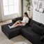 Ensemble de canapé modulaire rembourré en chenille moderne modulaire en L de 108 pouces avec 6 coussins-989846986-989846985