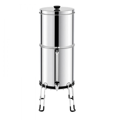 2.25G Gravity-fed Water Filter Countertop System Stainless Steel 4 Filters