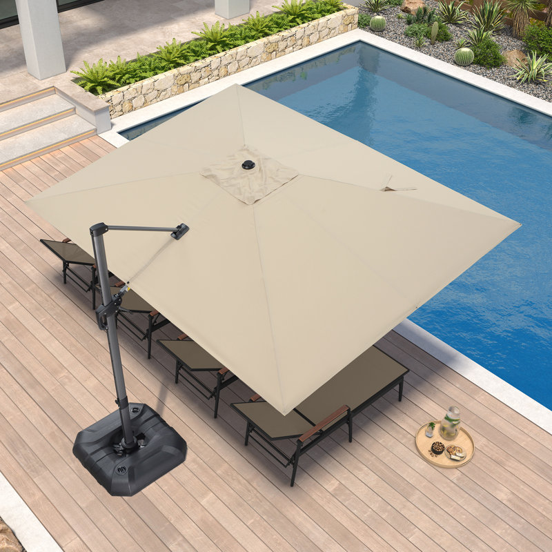 274cm X 335cm Rectangular Cantilever Parasol, Beige