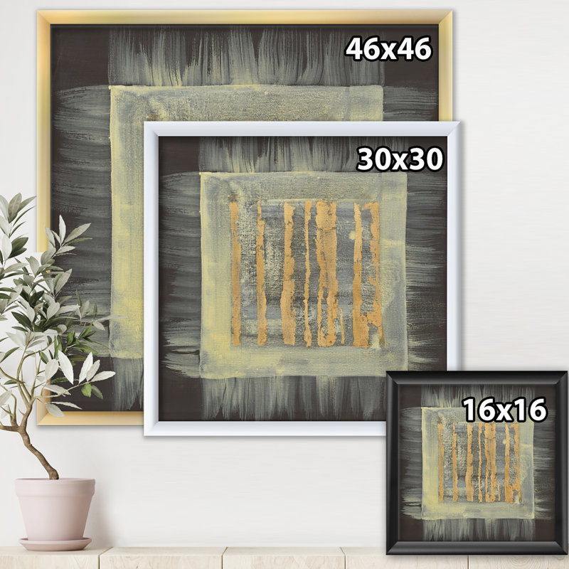 " Galm Abstract II ", White Framed, 16" H x 16" W x 1" D