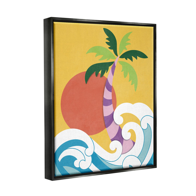 Conception d'art moderne sur toile Stupell Industries par Modern Waves par Marcus Prime, Cadre flottant noir de jais