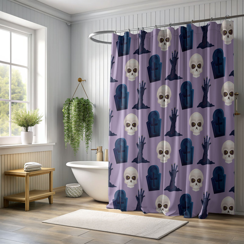 Rideau de douche standard 1 pièce Haunted Fix, H 74 po x l 71 po