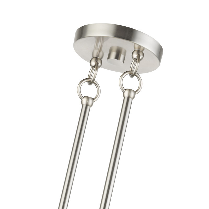 Lustre linéaire moderne à 3 lumières pour îlot de cuisine Virden, Nickel brossé