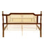 Lit chic avec tête de lit et pin, ton noyer, repose-pieds robustes, bois de pin, couleur
