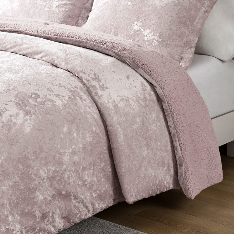 Reversible Comforter In Purple - Full/Queen, Velvet &