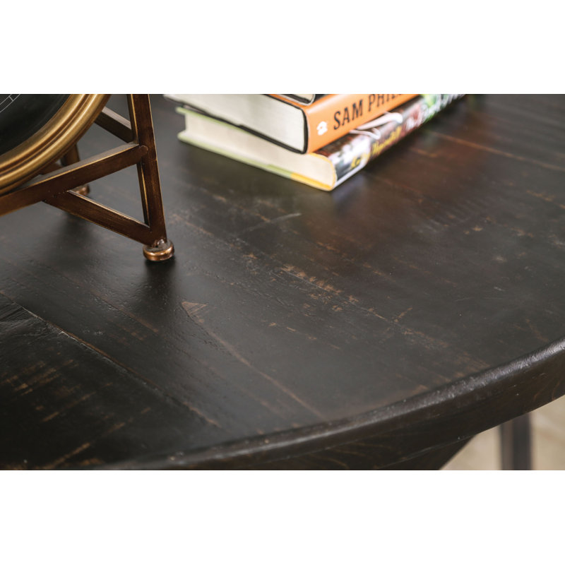 Console en bois massif 47 po Silvin, Noir rustique