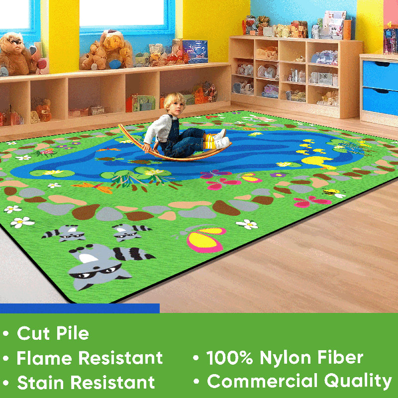 Tapis de salle à manger KidCarpet.com, Rectangle 6 pi x 8 pi 6 po