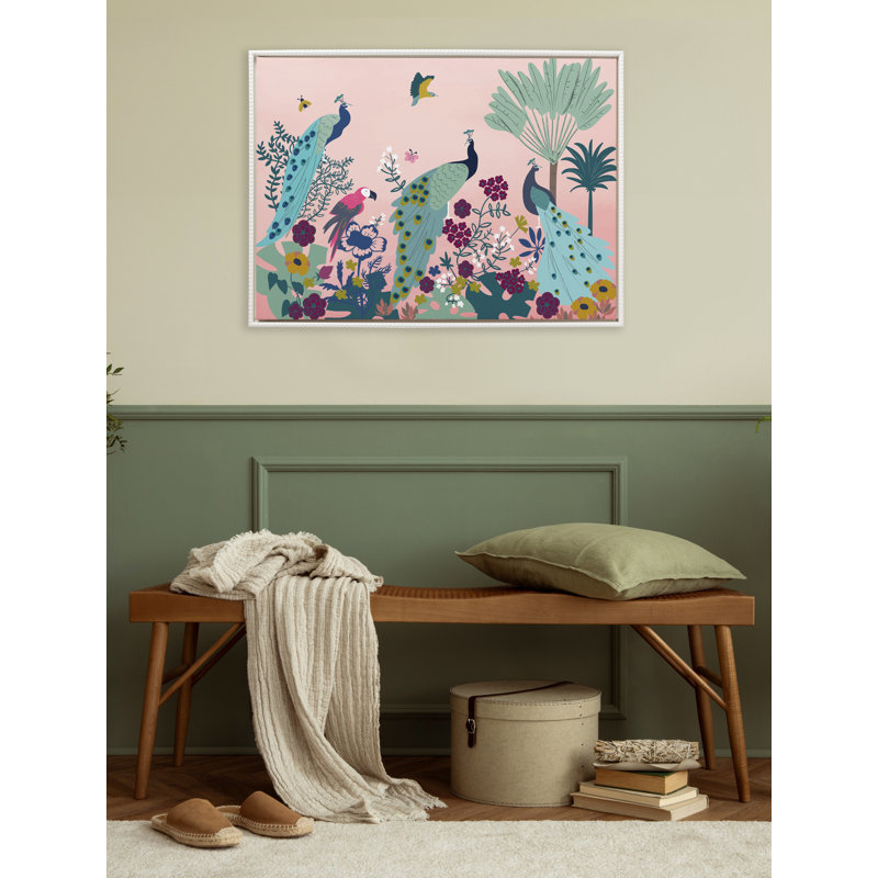 «938 Peacock Paradise» par Teju Reval, reproduction d'art sur toile encadrée