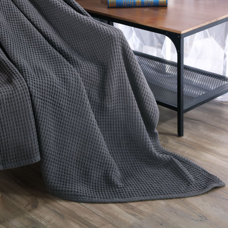 Honeycomb / Waffle Blanket, Gray