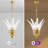 17" 3 - Light Gold Hanging Pendant With Glass Shade