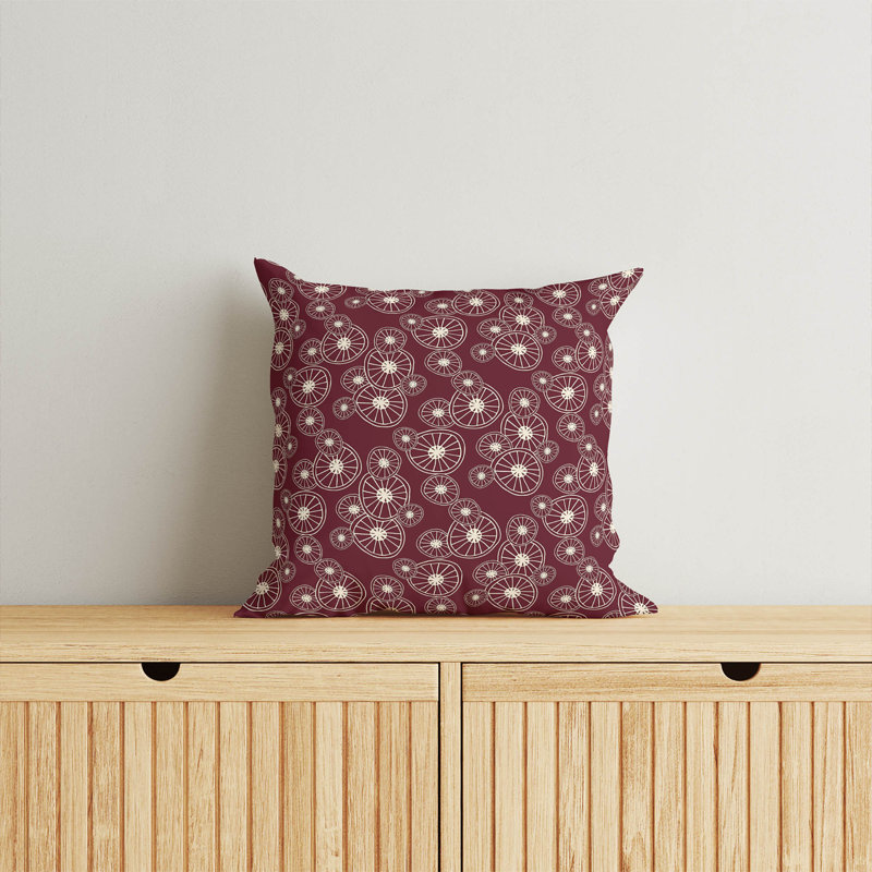 Coussin Spoke Wheel, Wine, Square 18"