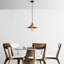 Lustre élégant en cuivre avec hauteur réglable, structure en métal et base en bois, douille E27 de 40 W | 40,6 po x 9,4 po x 40,6 po | Parfait pour la salle à manger et les espaces de vie | Certifié IP20 | Luminaire élégant pour la décoration intérieure-453689399