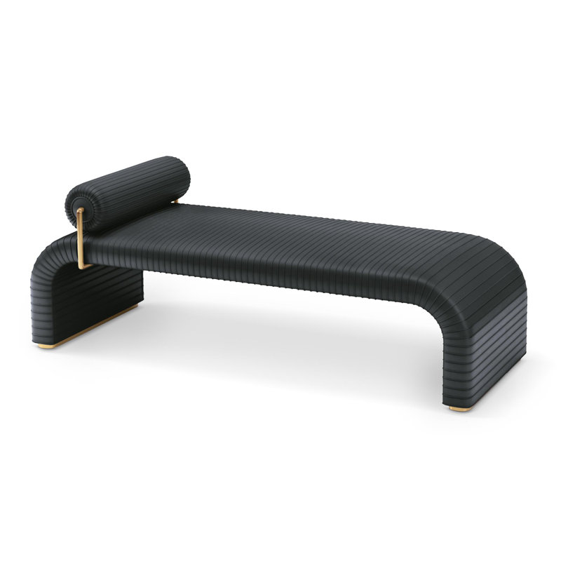 Cade Daybed-Graphite Leather, Cade Daybed Black Faux Leather