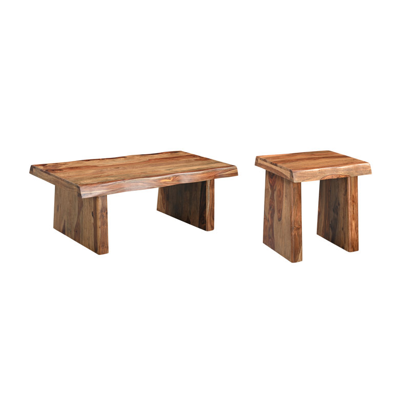 Chaliyah 2 - Piece Solid Wood Living Room Table Set, Natural