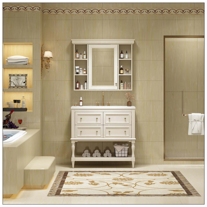 Armoire à pharmacie 4 tiroirs Modern, Beige