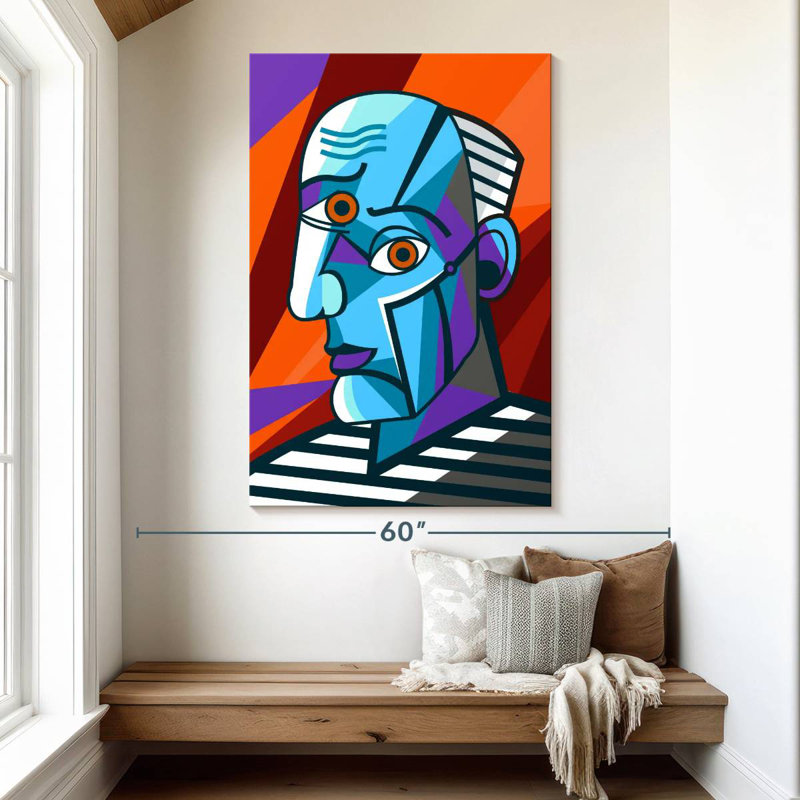 Portrait d'un homme cubiste Leisha, H 51 po x l 34 po