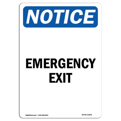 Emergency Exit Aluminum Sign 12 x 18