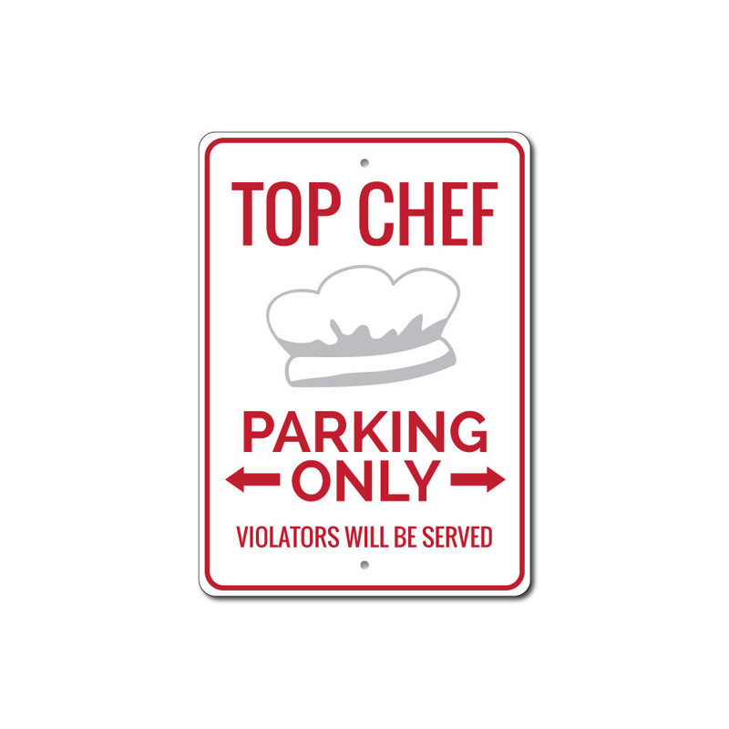Plaque en aluminium Chef, H 18 po x l 12 po x P 0,06 po