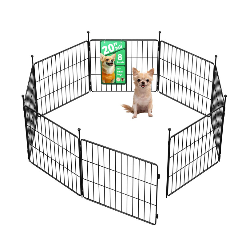Parc pour chien avec pattes d'exercice d'extérieur et mini-pattes avec pattes pour l'extérieur, pour chiots et petits chiens, 20 pouces, 8 panneaux