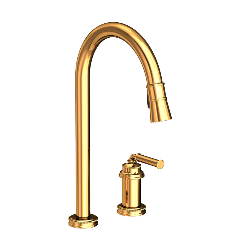 Taft Single Handle Pull Down Kitchen Faucet, Polished Gold