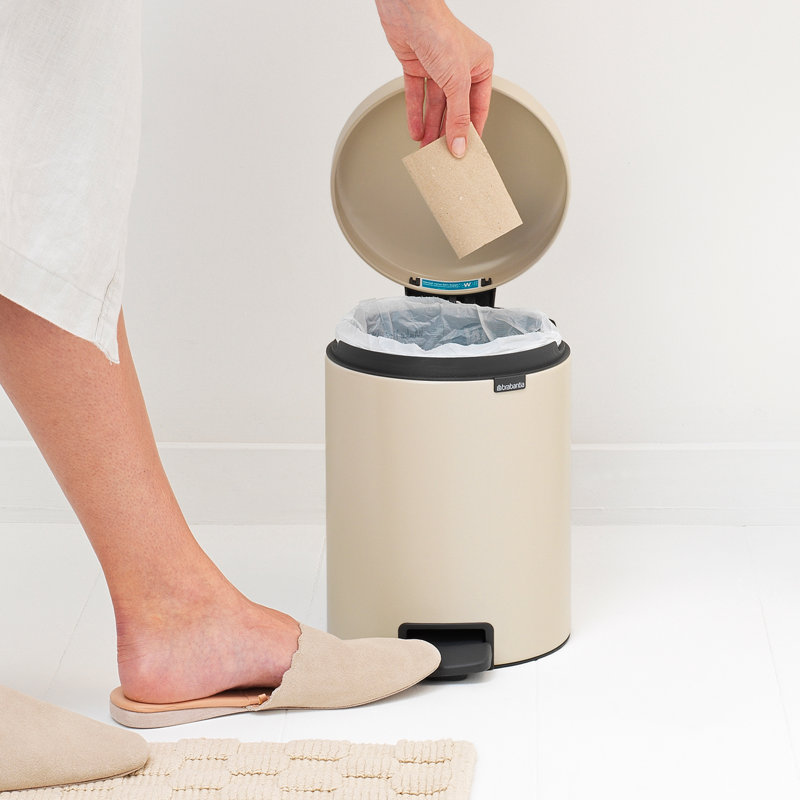 Brabantia NewIcon 5L Soft Closing Pedal Bin, Soft Beige