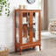 Vitrine 2 portes avec portes en verre trempé, armoires de terrasse avec panneau arrière en miroir et tablettes réglables, vitrine éclairée pour la maison, ampoule de bureau incluse
